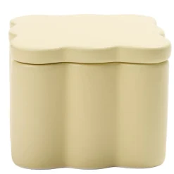 Boîte organisateur salle de bain en dolomite contour ondulé 10x10xH8cm (3 modèles)