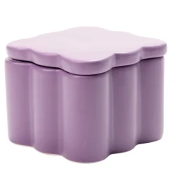 Boîte organisateur salle de bain en dolomite contour ondulé 10x10xH8cm (3 modèles)