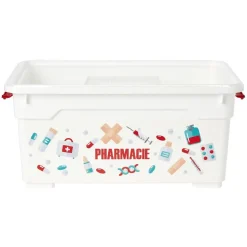Boîte à pharmacie blanche et rouge