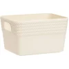 Boîte plastique beige 14x11xH8,5cm < Gifi