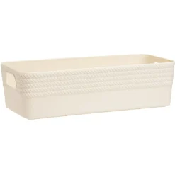 Boîte plastique beige 25x11xH7cm