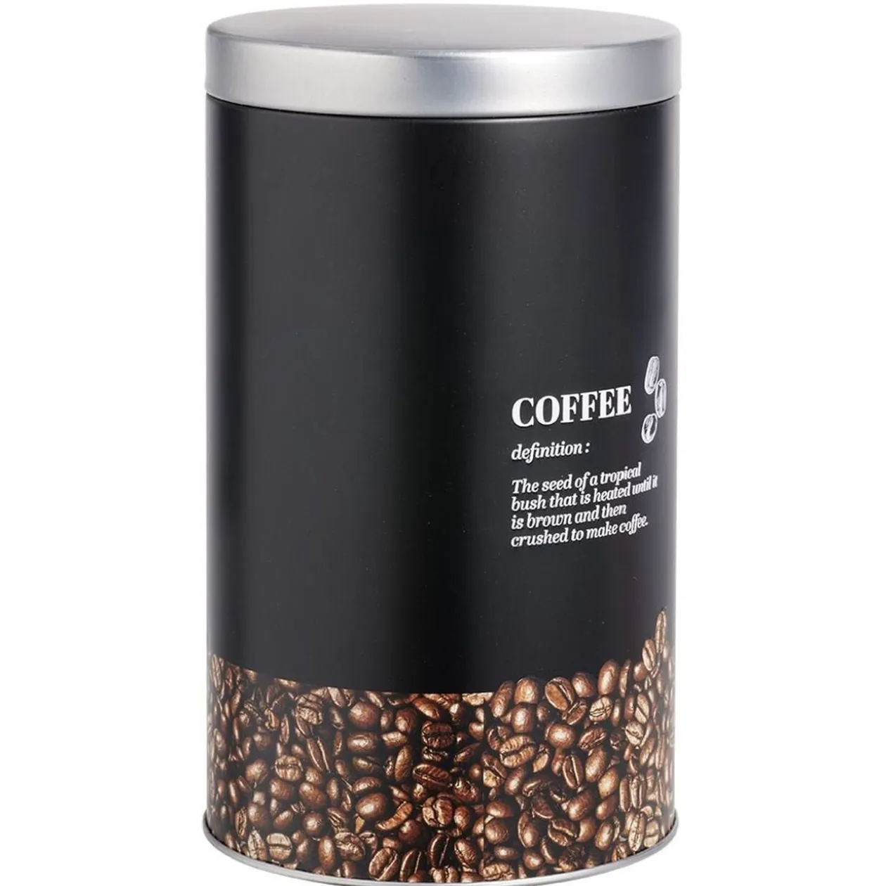 Boîte pour grains de café en métal - Ø10,8xH18,5cm