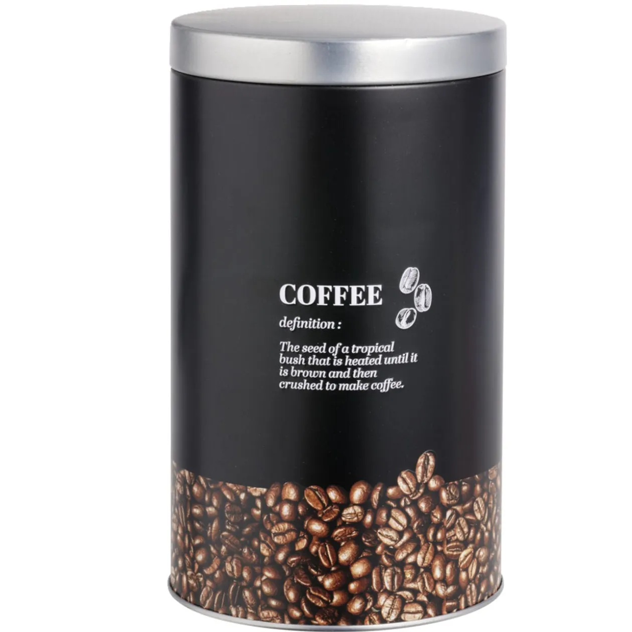 Boîte pour grains de café en métal - Ø10,8xH18,5cm
