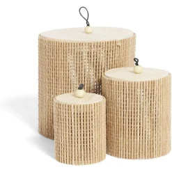 Boîte rangement ronde en bambou x3 < Gifi New