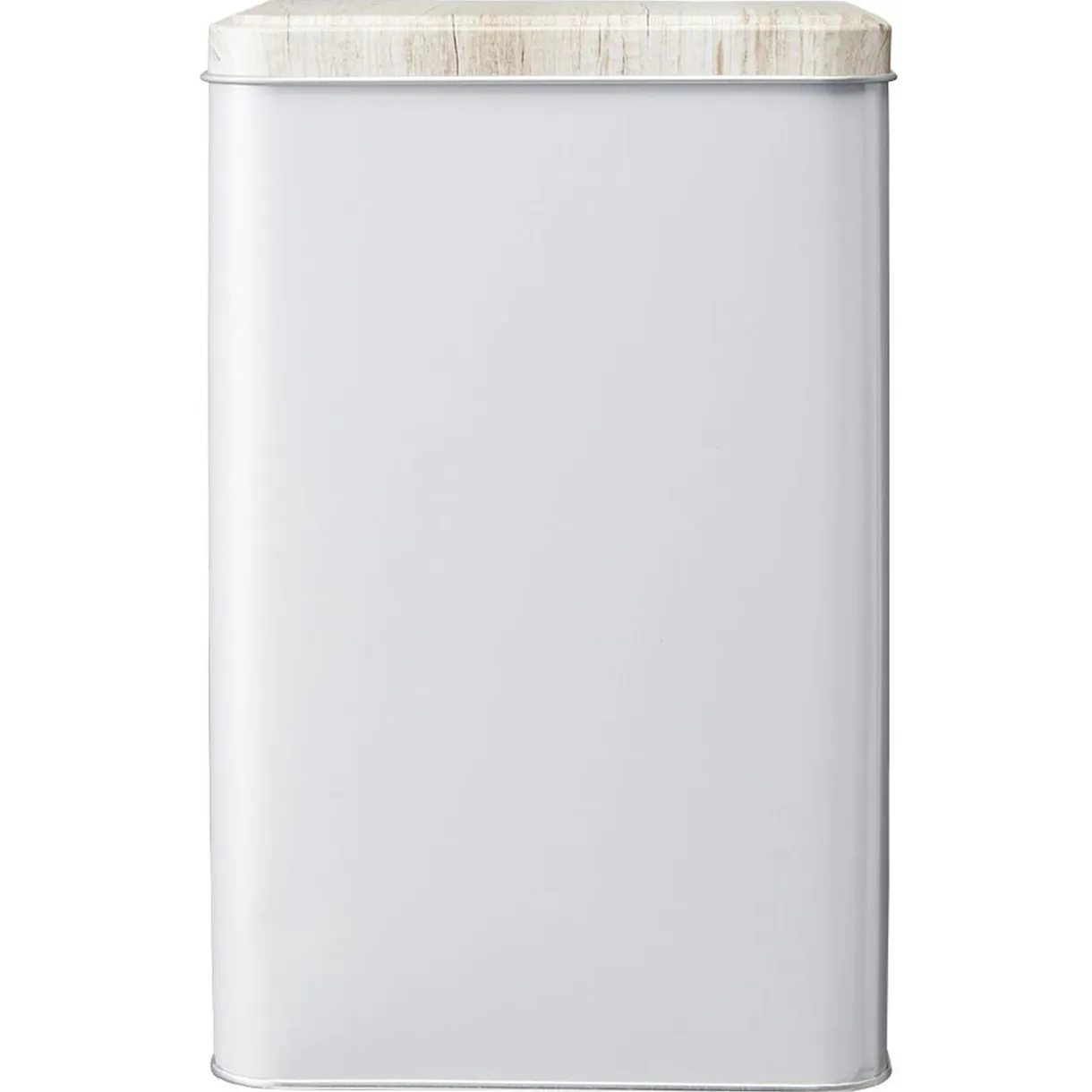 Boîte rectangulaire en métal gris avec couvercle effet bois < Gifi Online