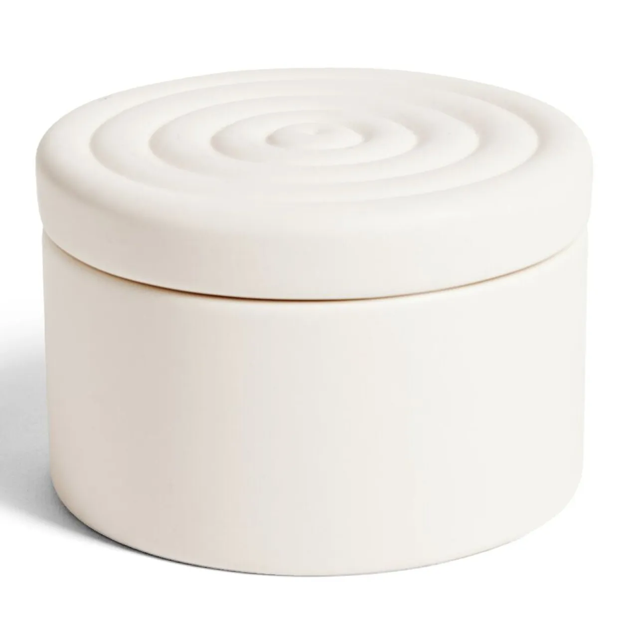 Boîte ronde céramique blanc Ø12cmxH8cm