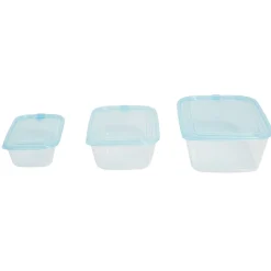 Boîtes de conservation alimentaire x3 plastique 0.6/1.3/2.35L