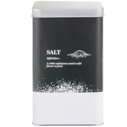 Boîte à sel en métal noir et gris design salt - 10,7x10,7xH.17,5cm