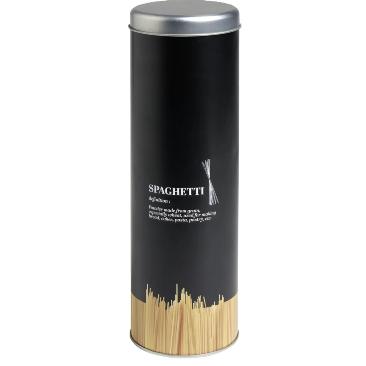 Boîte à spaghetti en métal noir/imprimé - Ø9xH.29cm < Gifi Outlet