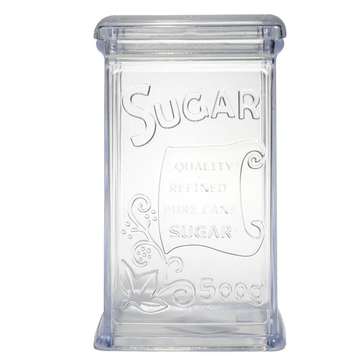 Boîte à sucre 500g plastique transparent 11,5x9xH19cm