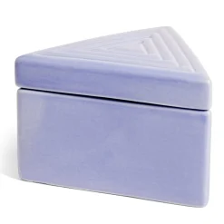 Boîte triangle céramique bleu 12x10,5xH8cm < Gifi Discount
