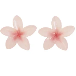 Boucles d'oreilles acrylique fleur de tiaré rose Ø2,5cm