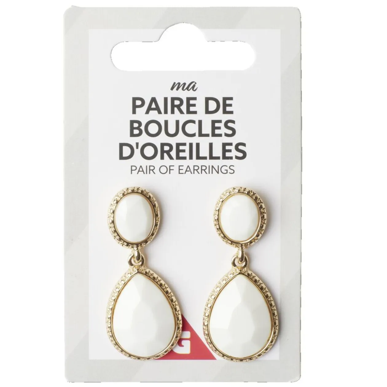 Boucles d'oreilles femme pendantes zinc et acrylique colorées L8cm (3 modèles)