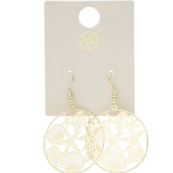 Boucles d'oreilles filigrane marin laiton doré L2cm