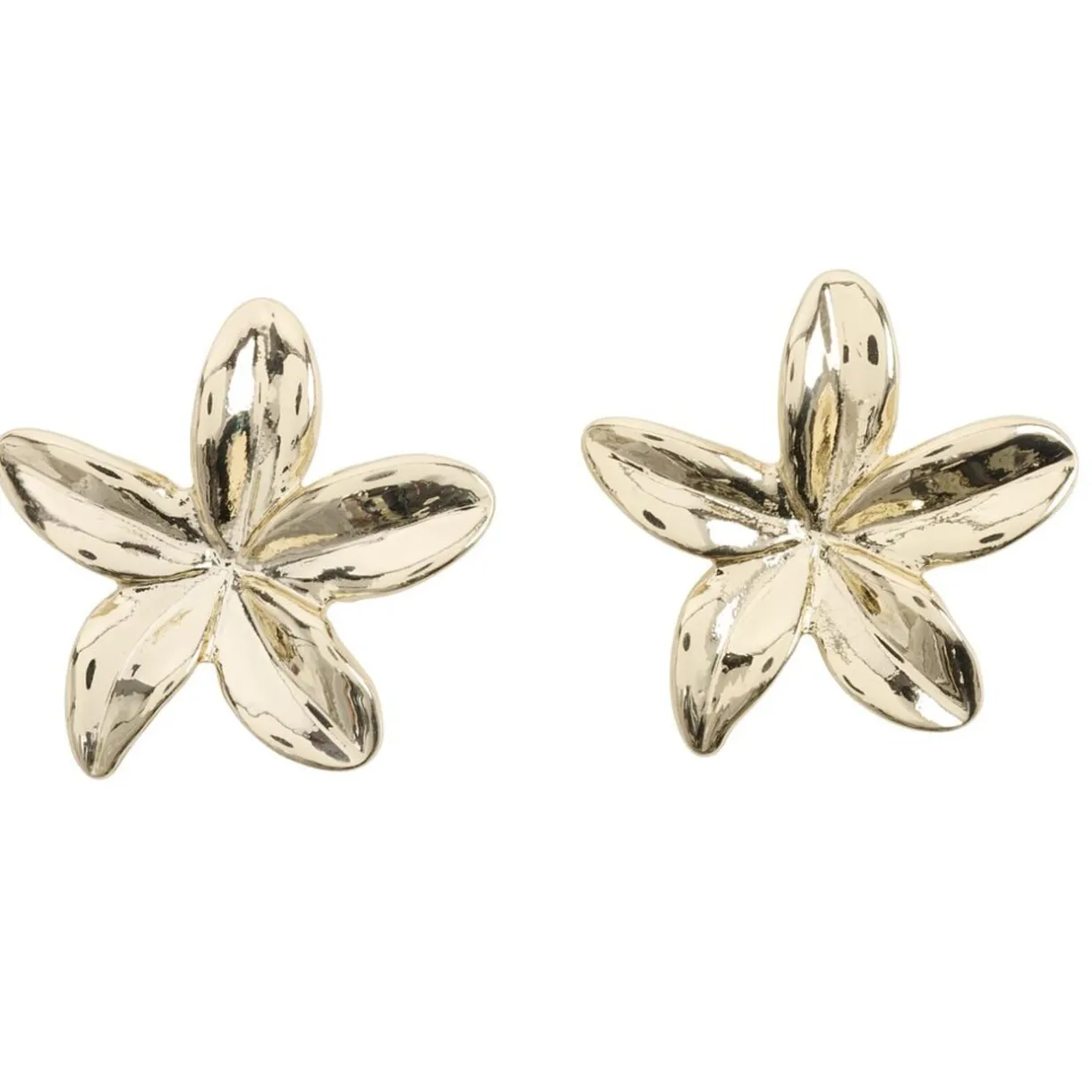 Boucles d'oreilles fleur de tiaré zinc doré Ø3cm < Gifi Sale