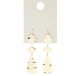 Boucles d'oreilles métal martelé doré L4cm