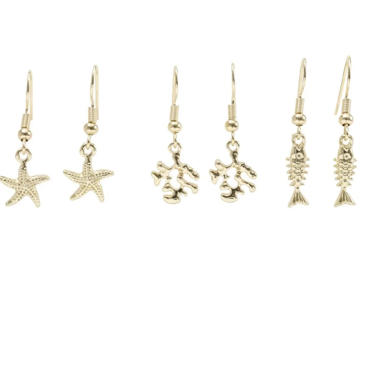 Boucles d'oreilles 3 paires marin zinc doré L3,5cm < Gifi Clearance