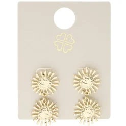 Boucles d'oreilles soleil double zinc doré L3cm < Gifi Hot