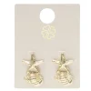 Boucles d'oreilles étoile de mer et coquillage zinc doré L2cm < Gifi