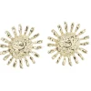 Boucles d'oreilles zinc soleil jaune doré Ø1,5cm
