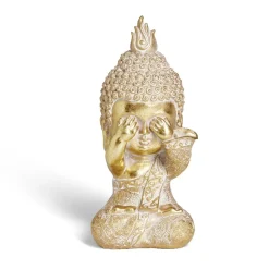 Bouddha de la sagesse Je ne vois rien résine doré H19cm < Gifi Outlet