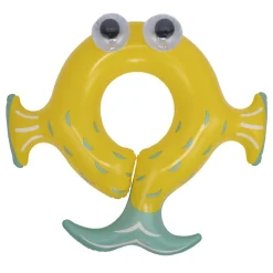 Bouée gonflable enfant forme poisson jaune gros yeux 75x72xH20cm