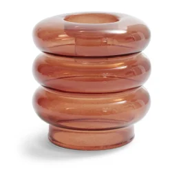 Bougeoir anneau marron Ø9xH8,5cm