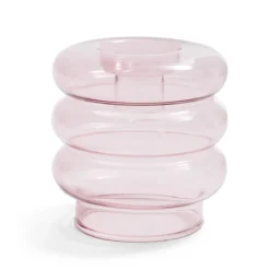 Bougeoir anneau rose clair Ø9xH8,5cm < Gifi Outlet