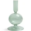 Bougeoir boule chandelier verre vert Ø8,7xH15cm