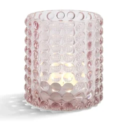 Bougeoir bubble rose clair Ø7,8cm < Gifi Online