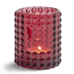 Bougeoir bubble rose foncé Ø7,8cm