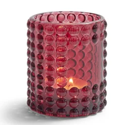 Bougeoir bubble rose foncé Ø7,8cm