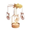 Bougeoir carrousel doré Ø8xH17cm
