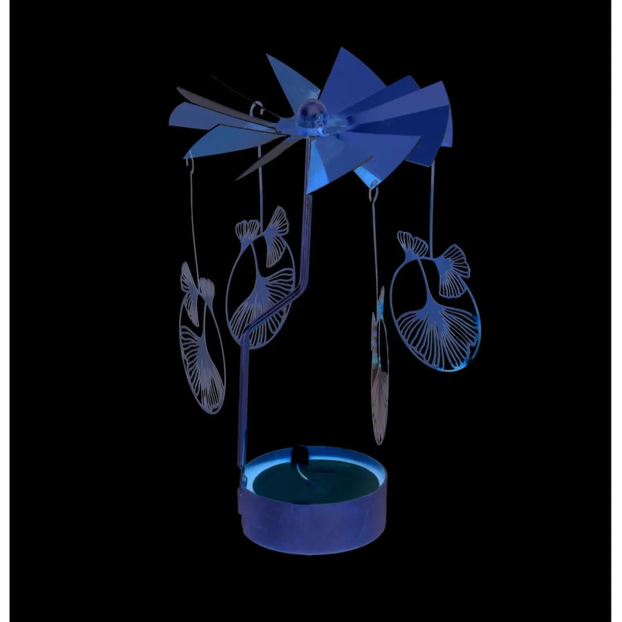 Bougeoir carrousel doré Ø8xH17cm