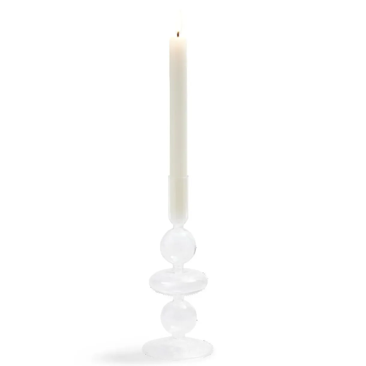 Bougeoir chandelier verre incolore Ø8,7xH21,5cm < Gifi Discount