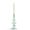 Bougeoir chandelier verre vert Ø8,7xH21,5cm