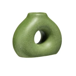 Bougeoir céramique x3 forme donut 9x4xH7,5cm (3 modèles)