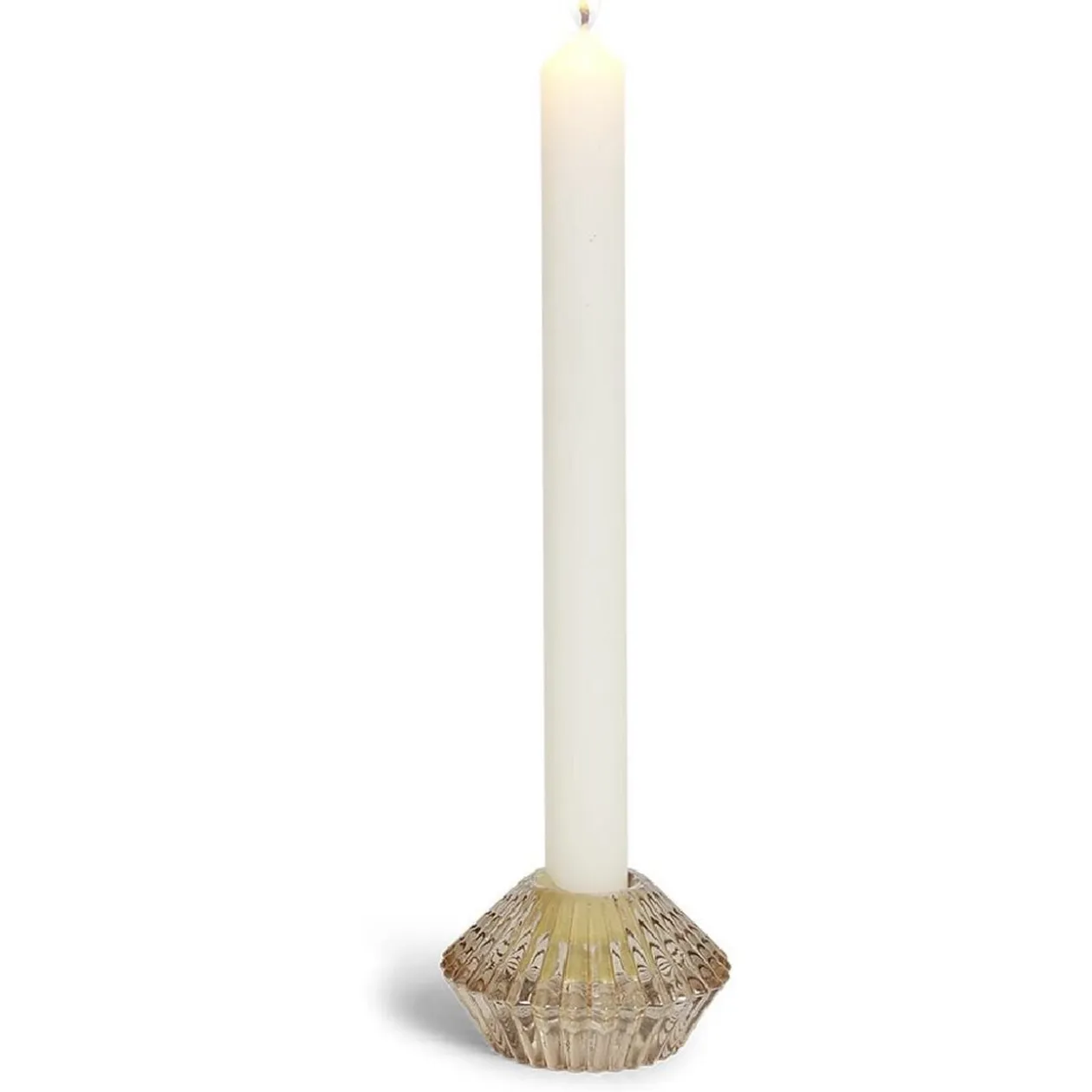 Bougeoir forme coquillage en verre rose