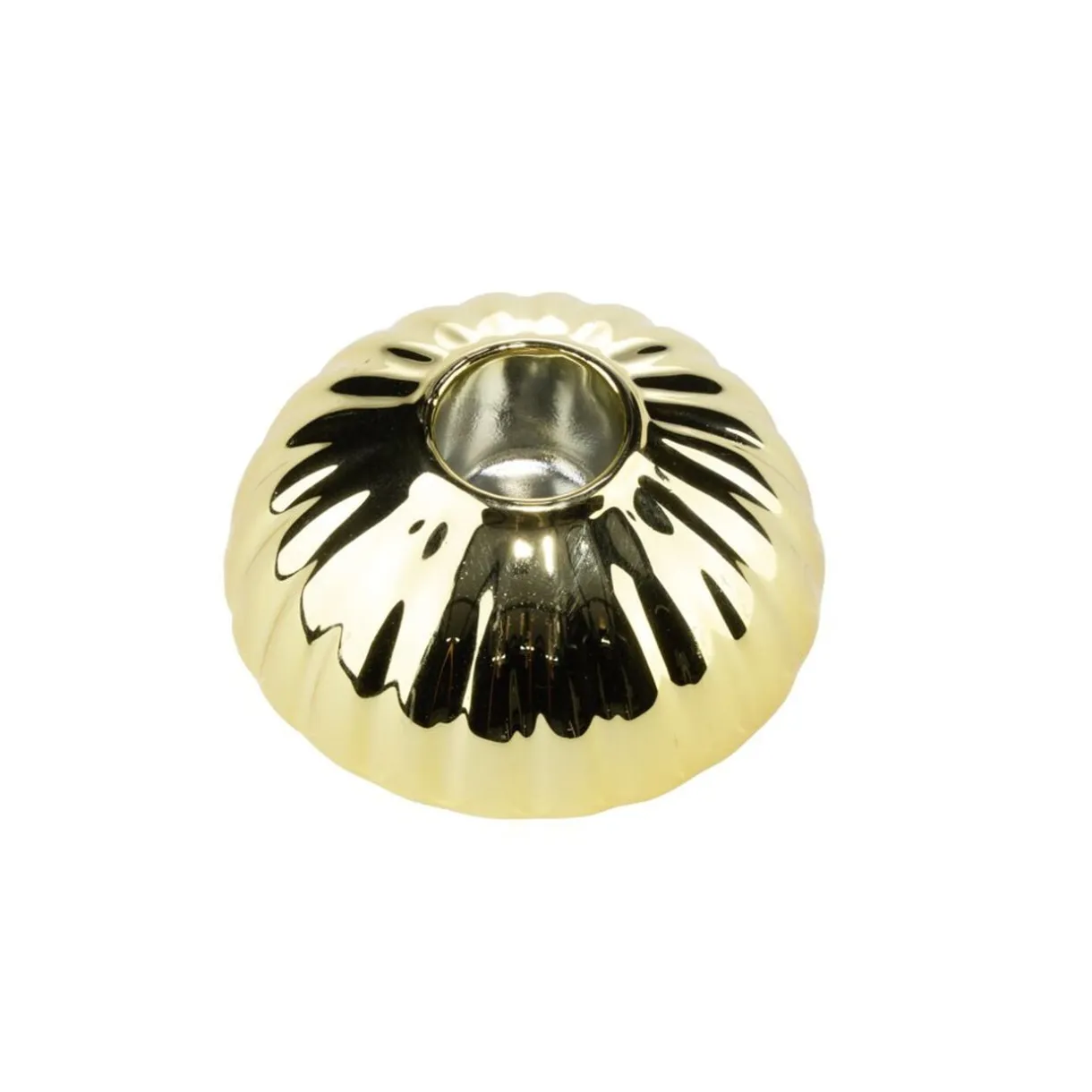 Bougeoir forme fleur céramique Ø7XH3 cm doré < Gifi Discount
