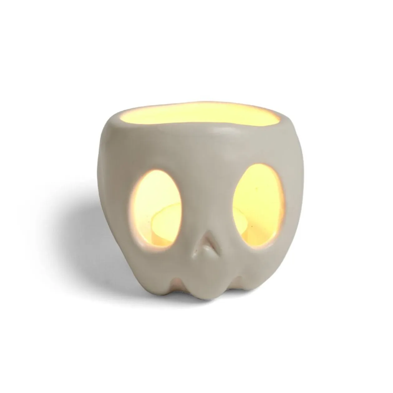 Bougeoir Halloween tête de mort noir ou blanc - 2 modèles