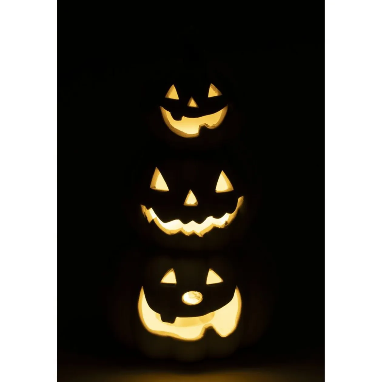 Bougeoir LED citrouille Halloween plâtre à peindre mini peinture 3ml x8 (2 modèles)