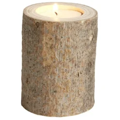 Bougeoir rondin de bois Ø6xH8cm < Gifi Sale