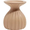 Bougeoir rond strie relief céramique marron - Ø12xH13cm < Gifi Online