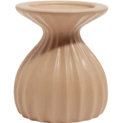 Bougeoir rond strie relief céramique marron - Ø12xH13cm < Gifi Online