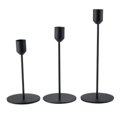 Bougeoir sur pied x3 métal 3 tailles H14,5/17,5/21,5cm (2 modèles)