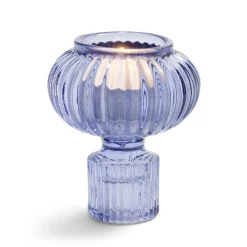 Bougeoir verre bleu Ø7,5xH9cm < Gifi Discount
