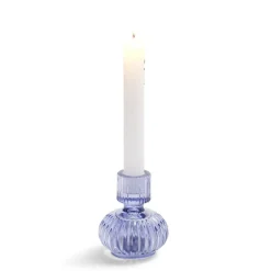 Bougeoir verre bleu Ø7,5xH9cm < Gifi Discount