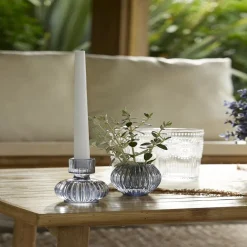 Bougeoir verre bleu Ø7,5xH9cm < Gifi Discount