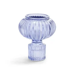 Bougeoir verre bleu Ø7,5xH9cm < Gifi Discount
