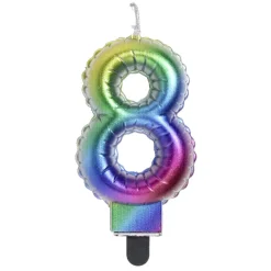 Bougie anniversaire chiffre 8 iridescent